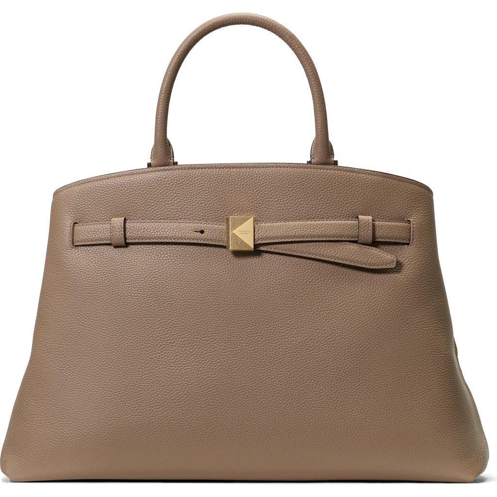 Kate Spade New York Large Deco Pebble Leather Satchel In Brown