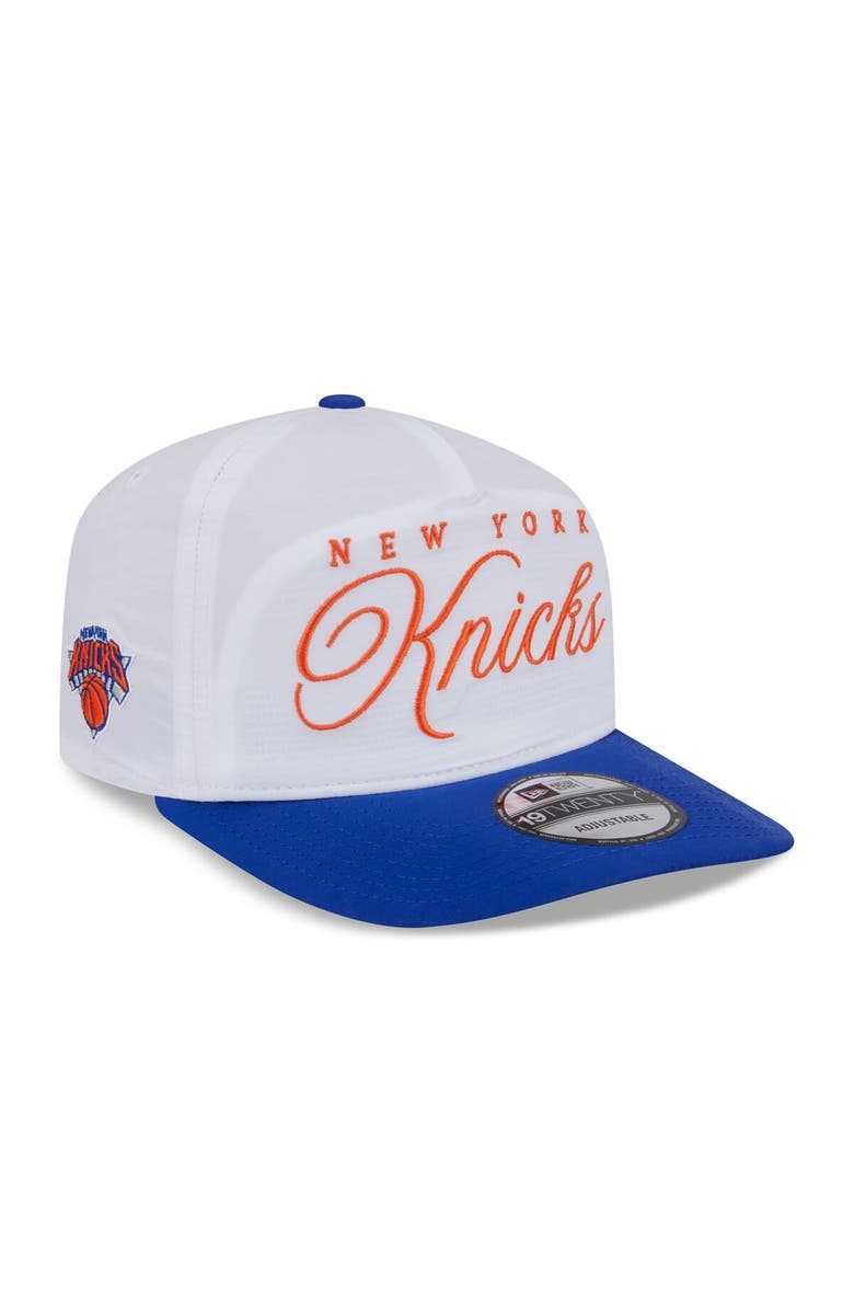 New Era Men's New Era White/Blue New York Knicks 2025 NBA Draft On-Stage Nylon 19TWENTY Adjustable Hat, Main, color, White