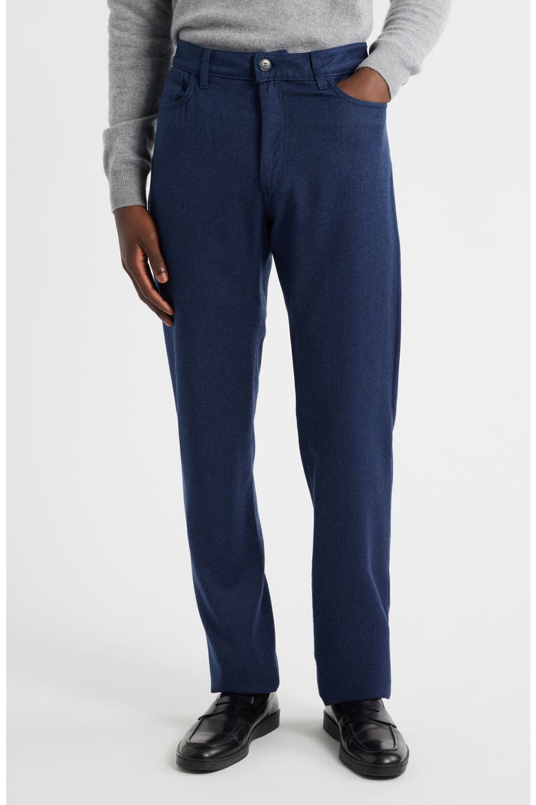 Regular Fit Wool Flannel Pants, Main, color, BLUE