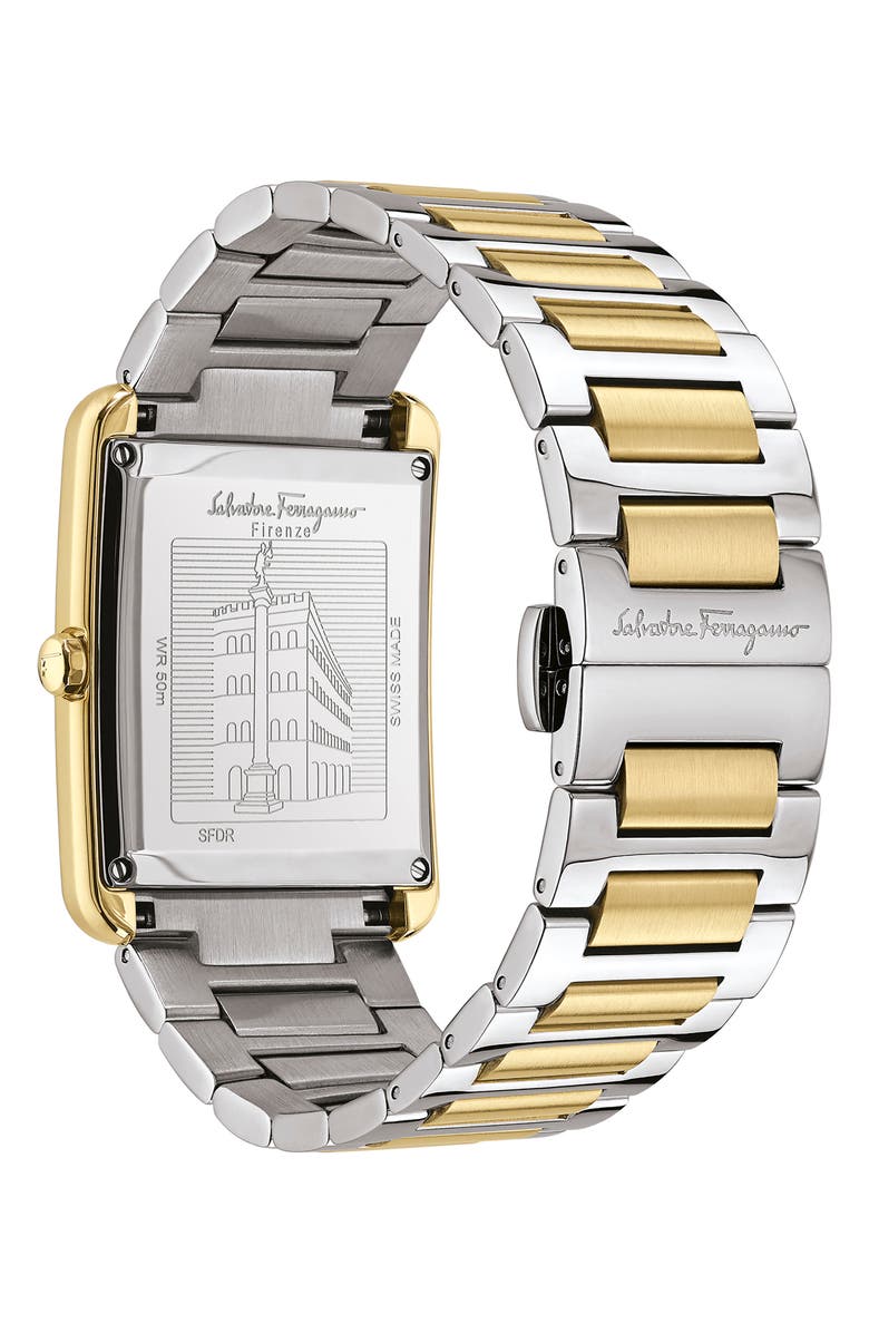 FERRAGAMO Salvatore Ferragamo Portrait Two-Tone Bracelet Watch, 31mm x 41mm, Alternate, color, 