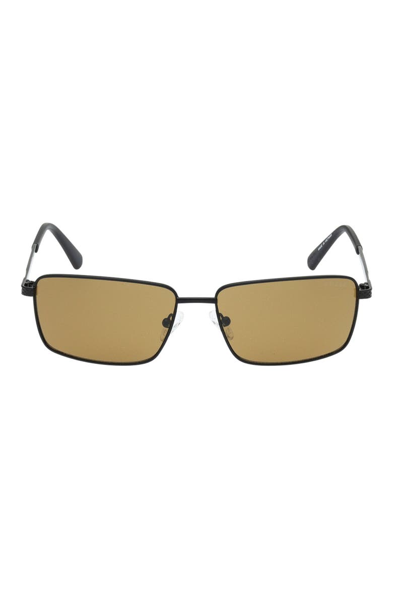 59mm Rectangular Sunglasses, Alternate, color, MATTE BLACK / BROWN