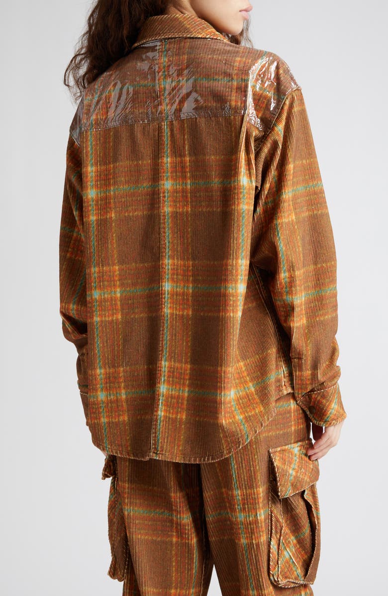 ERL Gender Inclusive Plaid Corduroy Overshirt, Alternate, color,
