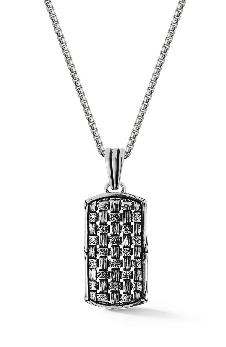 Yield of Men Men's Weave Pendant Necklace, Main, color, Silver