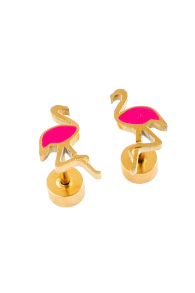 Flamingo Stud Earring, Main, color, Pink