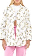 English Factory Floral Print Oversize Shirt Jacket