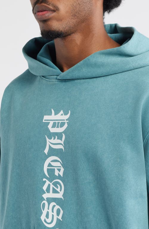 Pleasures Knight Overdye Logo Graphic Hoodie In Blue