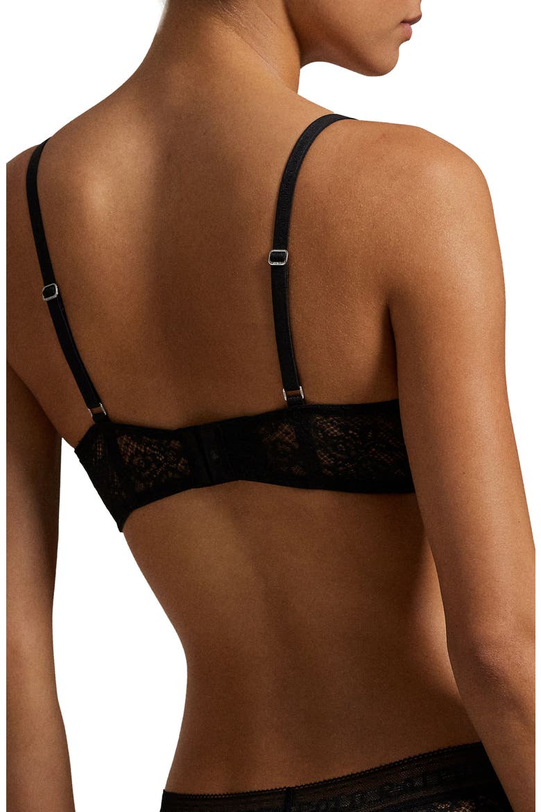 Underwire Lace Demi T-Shirt Bra, Alternate, color, ONYX