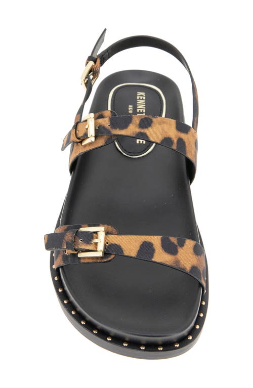 Kenneth Cole Drinity Flat Slingback Sandal In Leopard Fabric