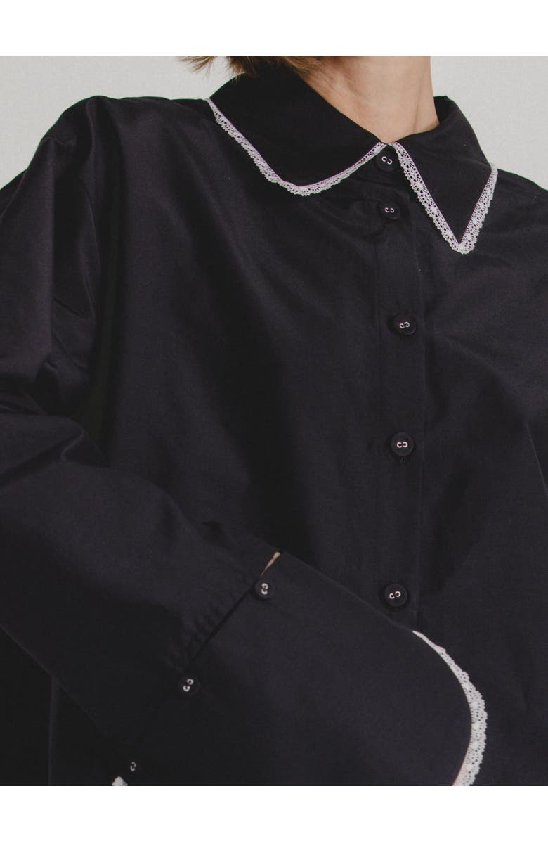 Alas Silk Cotton Shirt, Alternate, color, Black