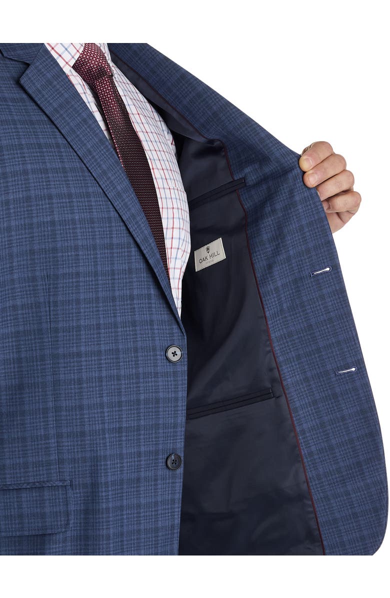 Oak Hill by DXL Big & Tall Washed Plaid Jacket-Relaxer Suit Jacket, Alternate, color, Blue