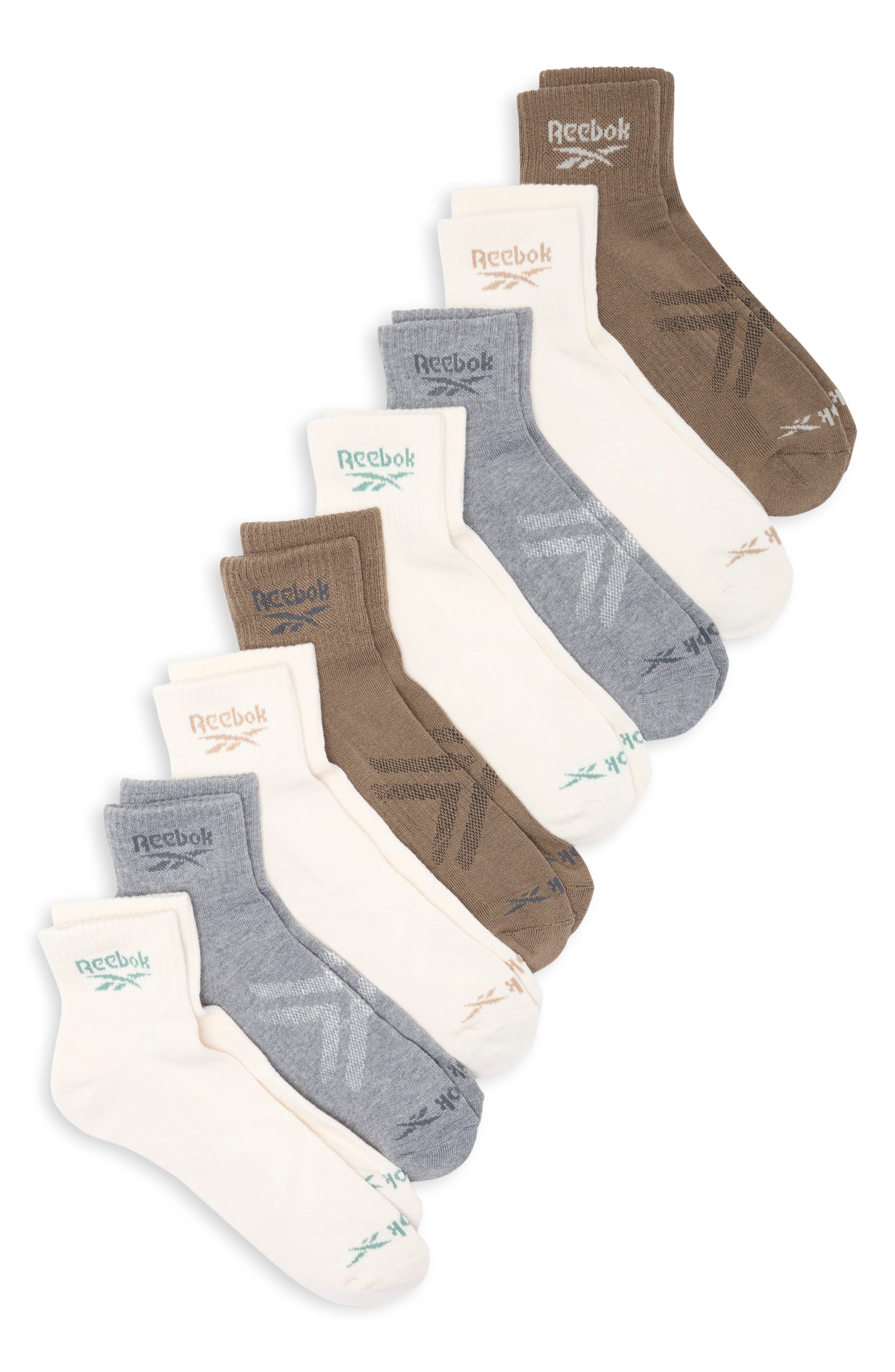 8-Pack Cushioned Quarter Length Socks