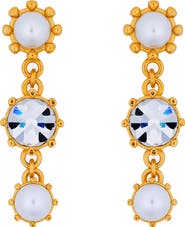Oscar de la Renta Crystal Drop Earrings