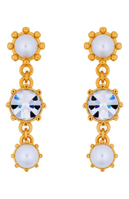 Oscar De La Renta Crystal Drop Earrings In Gold
