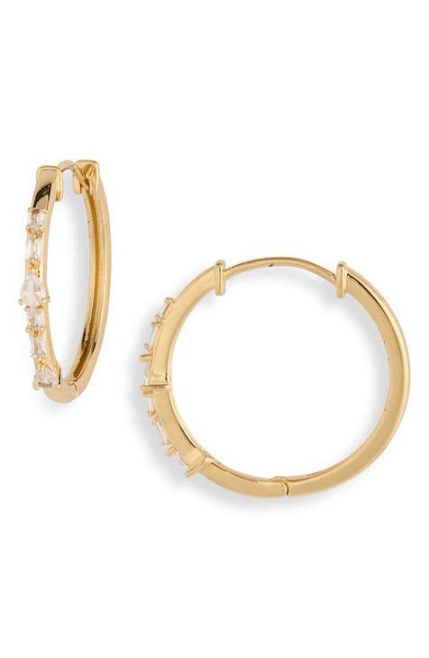 Mixed CZ Hoop Earrings