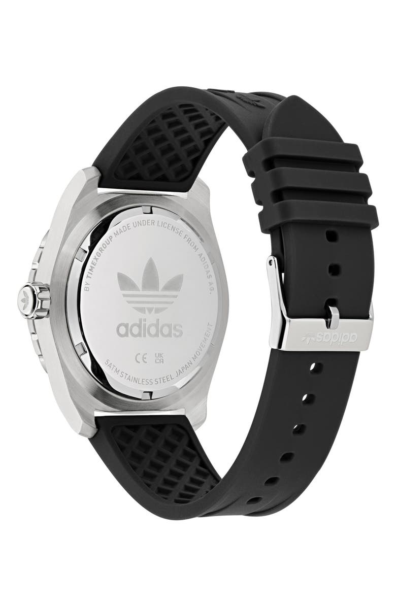 adidas The Discoverer One Black Silicone Strap Watch, 44mm, Alternate, color, Black