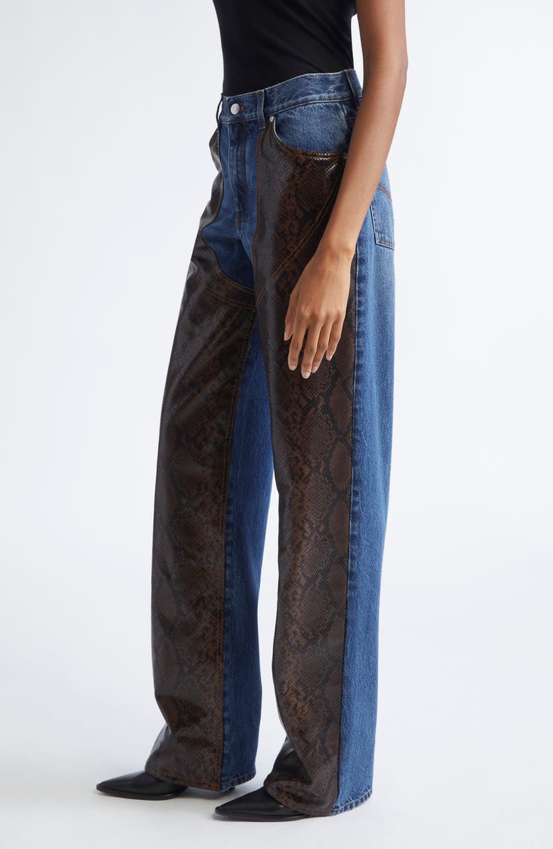 Stella McCartney Snakeskin Print Chap Jeans, Alternate, color, Dark Blue