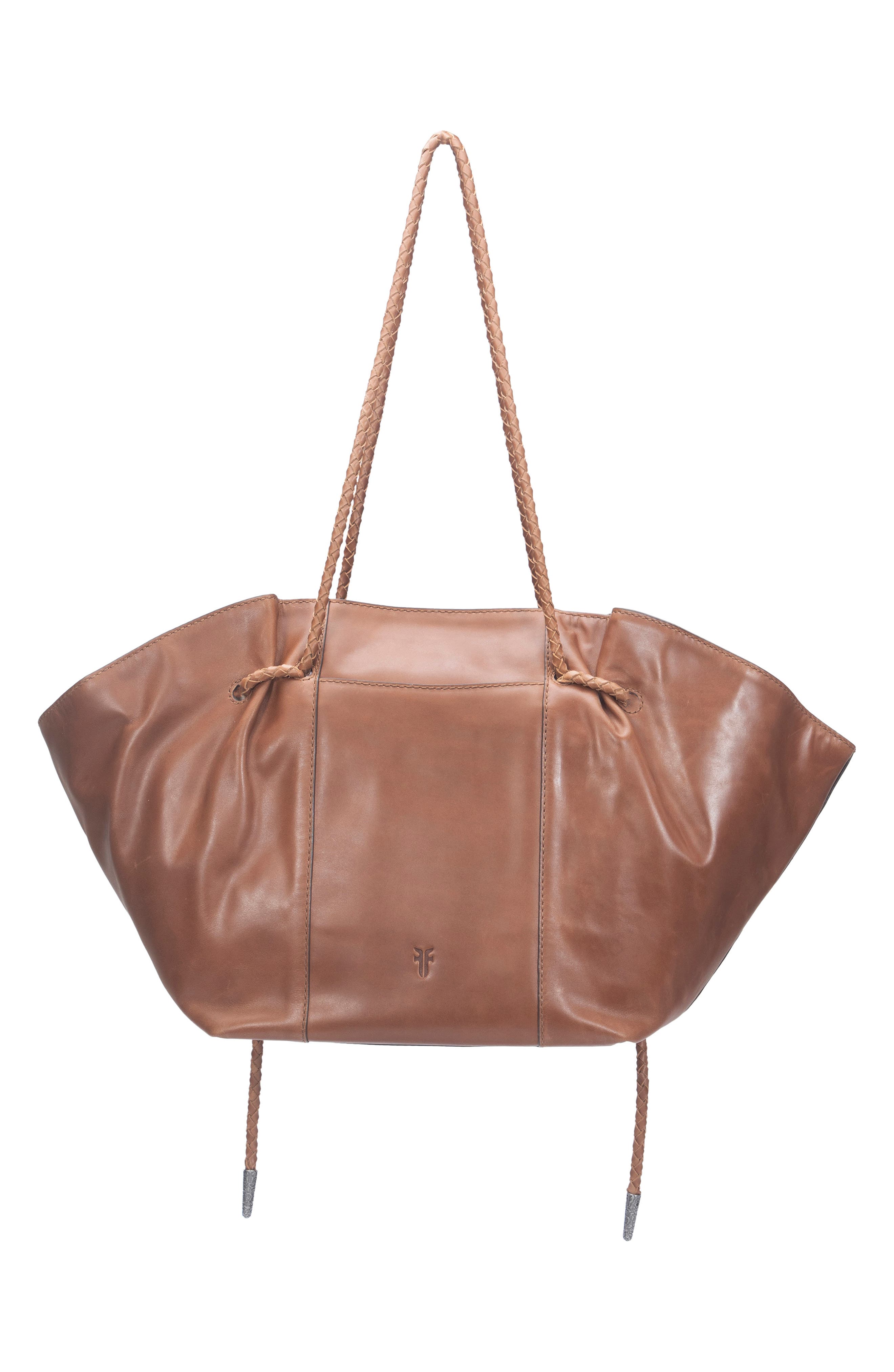 Frye Caroline Leather Shopper, Alternate, color, Cognac