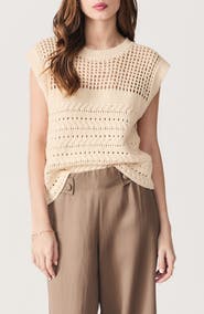 DELUC Paulo Open Stitch Cap Sleeve Sweater