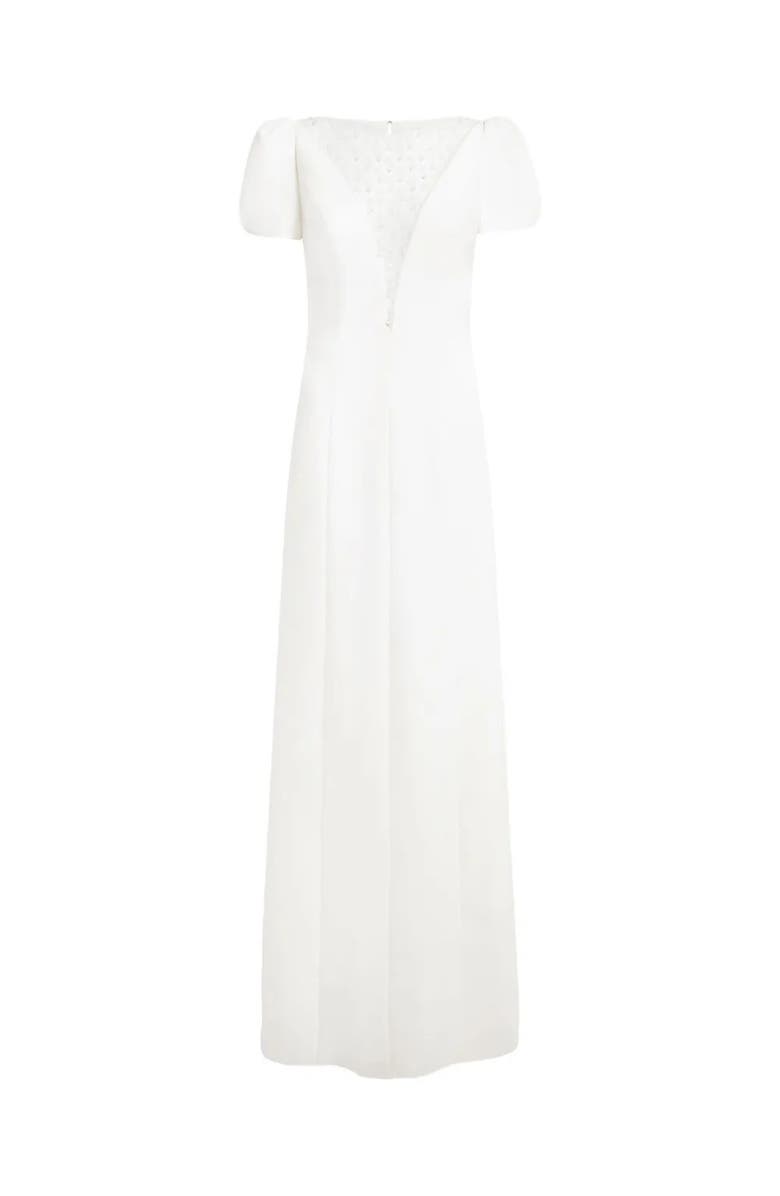 Jenny Packham Empress puff-sleeve crystal-embellished maxi dress, Main, color, Ivory