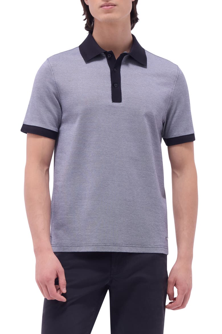 Tipped Cotton Piqué Polo, Main, color, BLACK