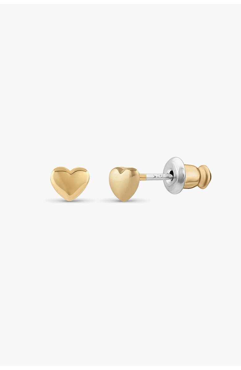 Bearfruit Jewelry 14k Gold Plated Mini Puffed Heart Stud Earrings Minimalist Love, Main, color, Gold