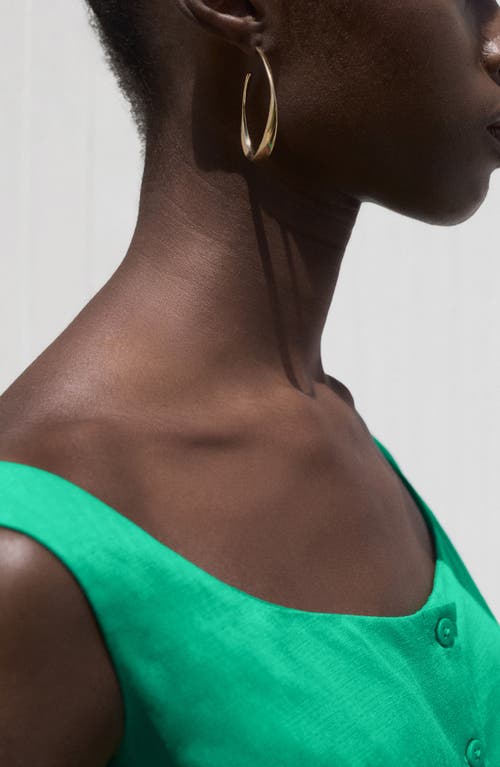 Mango Button-up Midi Dress In Green