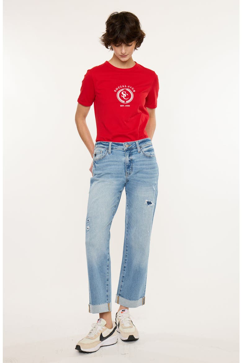 Rocio Essentials Mid Rise Cropped Straight Leg Jeans, Alternate, color, Medium Wash