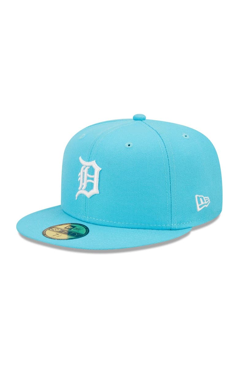 New Era Men's New Era Blue Detroit Tigers Vice Highlighter Logo 59FIFTY Fitted Hat, Alternate, color,