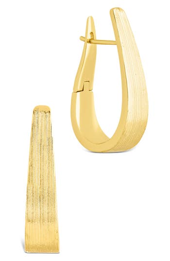 Sterling Forever Jessamy Brushed Graduated Hoop Earrings In Gold