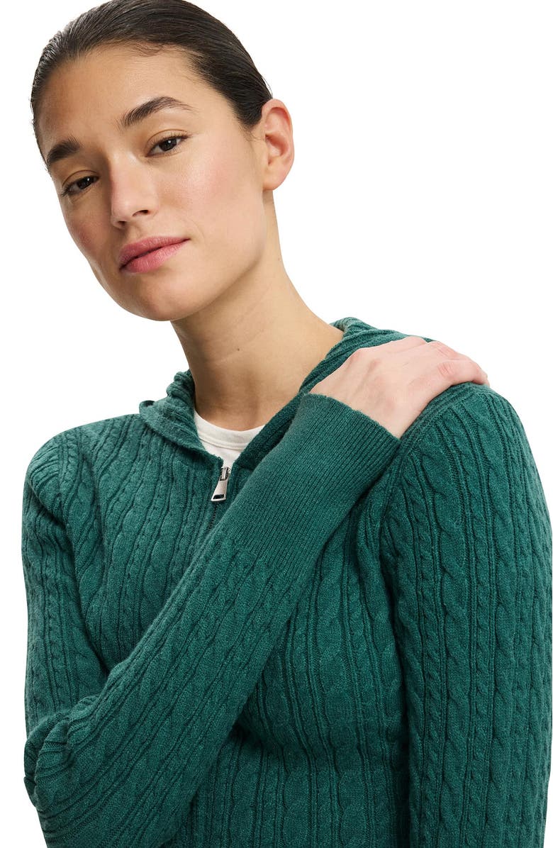 Cotton On Women's Everfine Double Zip Up Hoodie, Alternate, color, Evergreen