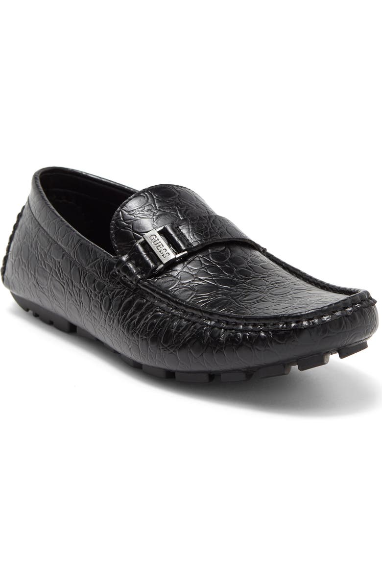 GUESS Amadeo Croc Embossed Driver, Main, color,