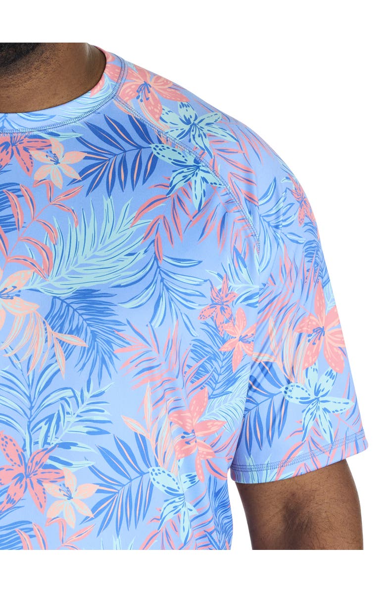 Harbor Bay by DXL Big & Tall Printed Mesh Swim Shirt, Alternate, color, Blue Multi