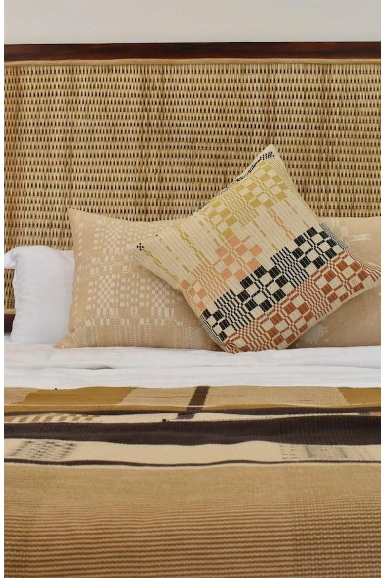 Lanjon Handwoven Pillow - Cover + Insert, Alternate, color, Brown