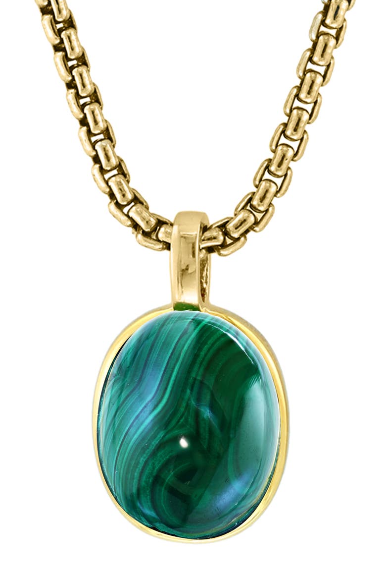 Malachite Pendant Necklace, Alternate, color, GREEN