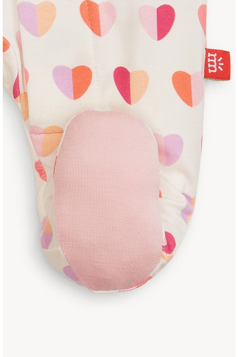 Pink Hearts Magnetic Modal Footie, Alternate, color, PINK XOXO