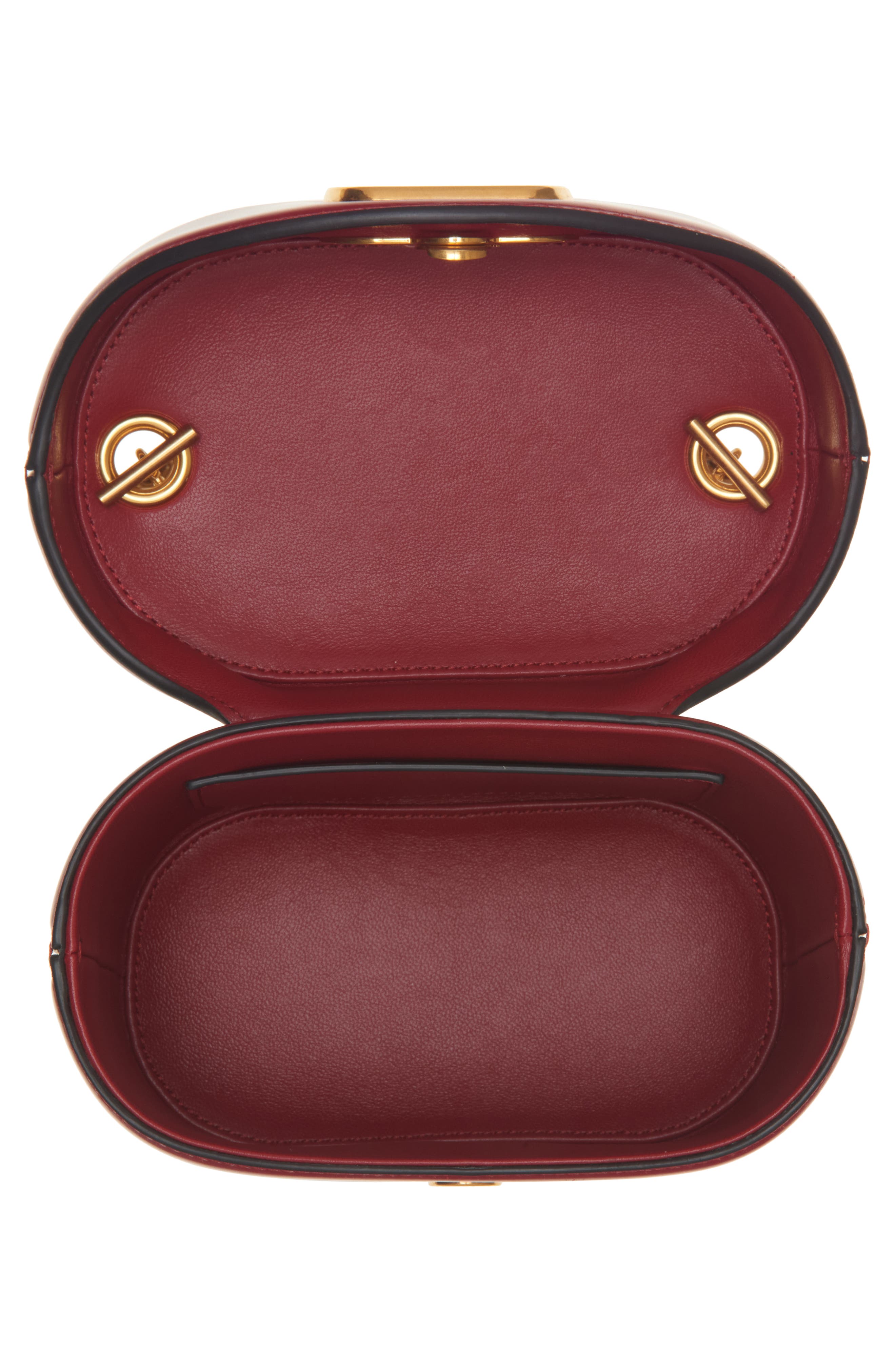 Valentino Garavani Vain Leather Vanity Bag, Alternate, color, Rosso V