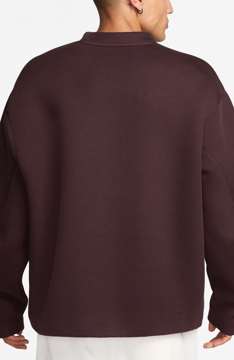 Nike Oversize Tech Fleece Sweatshirt, Alternate, color, Burgundy Crush/ Black