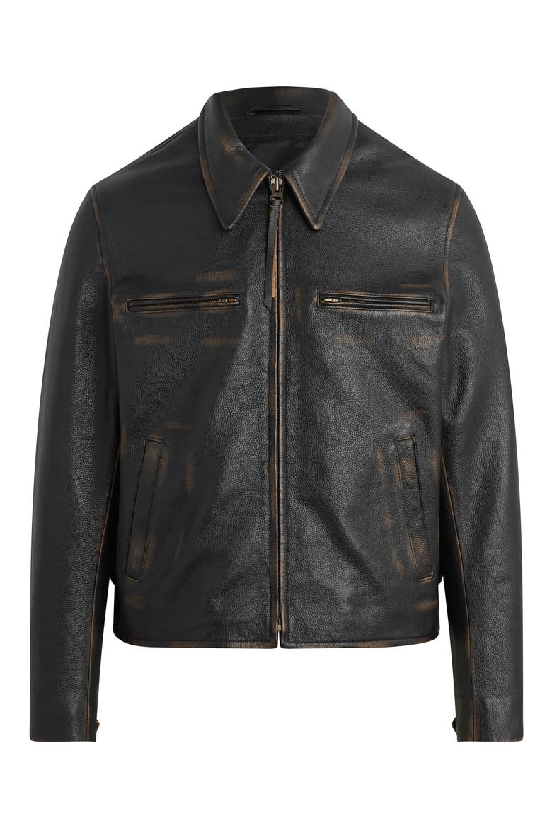 Rider Leather Jacket, Alternate, color, COGNAC SANDED