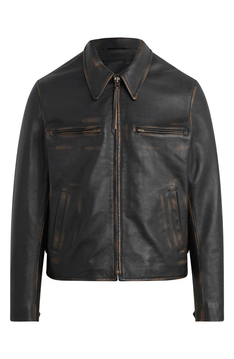 Joe's Rider Leather Jacket, Alternate, color, Cognac Sanded