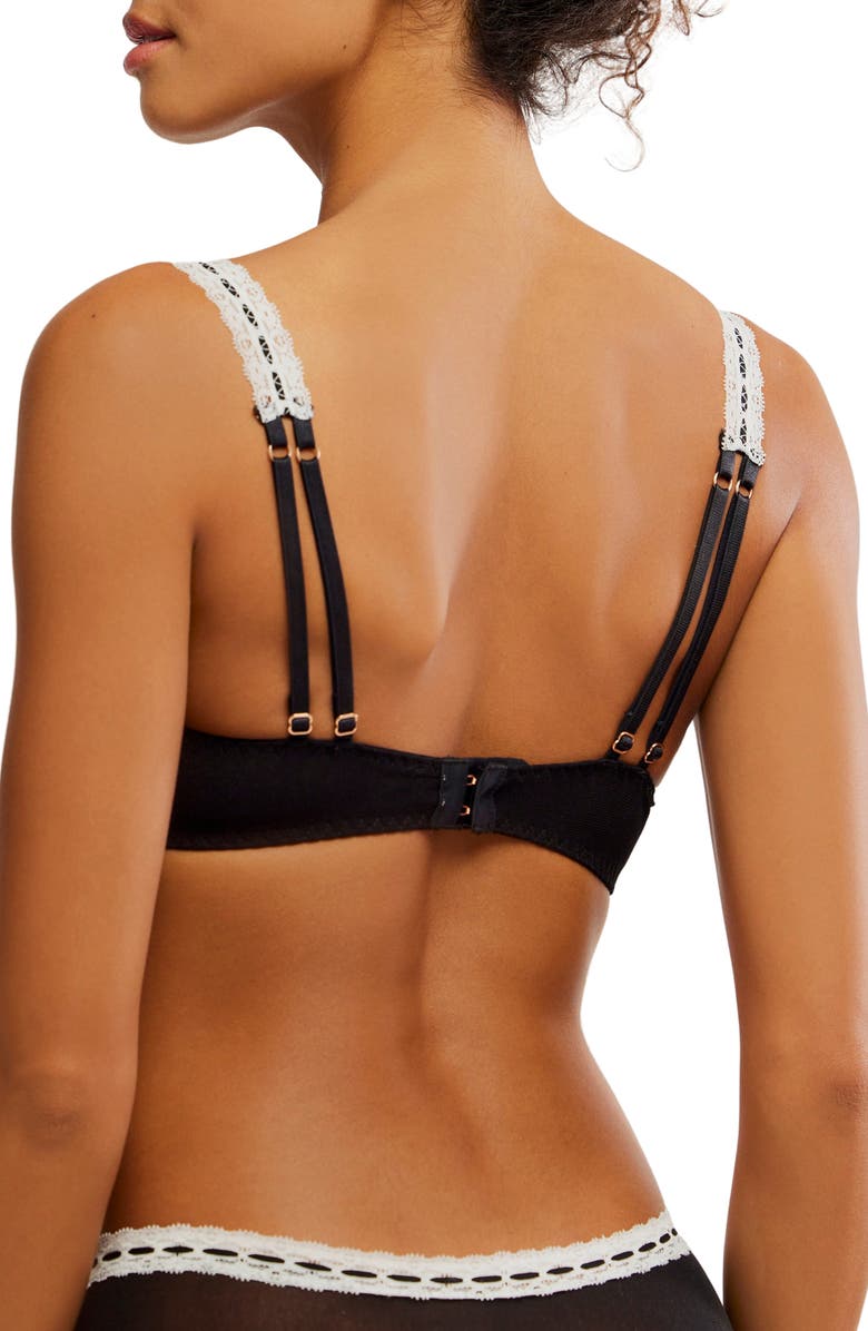 Free People So Sweet Underwire Balconette Bra, Alternate, color, Black Combo