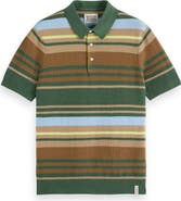 Scotch & Soda Stripe Textured Cotton Knit Polo