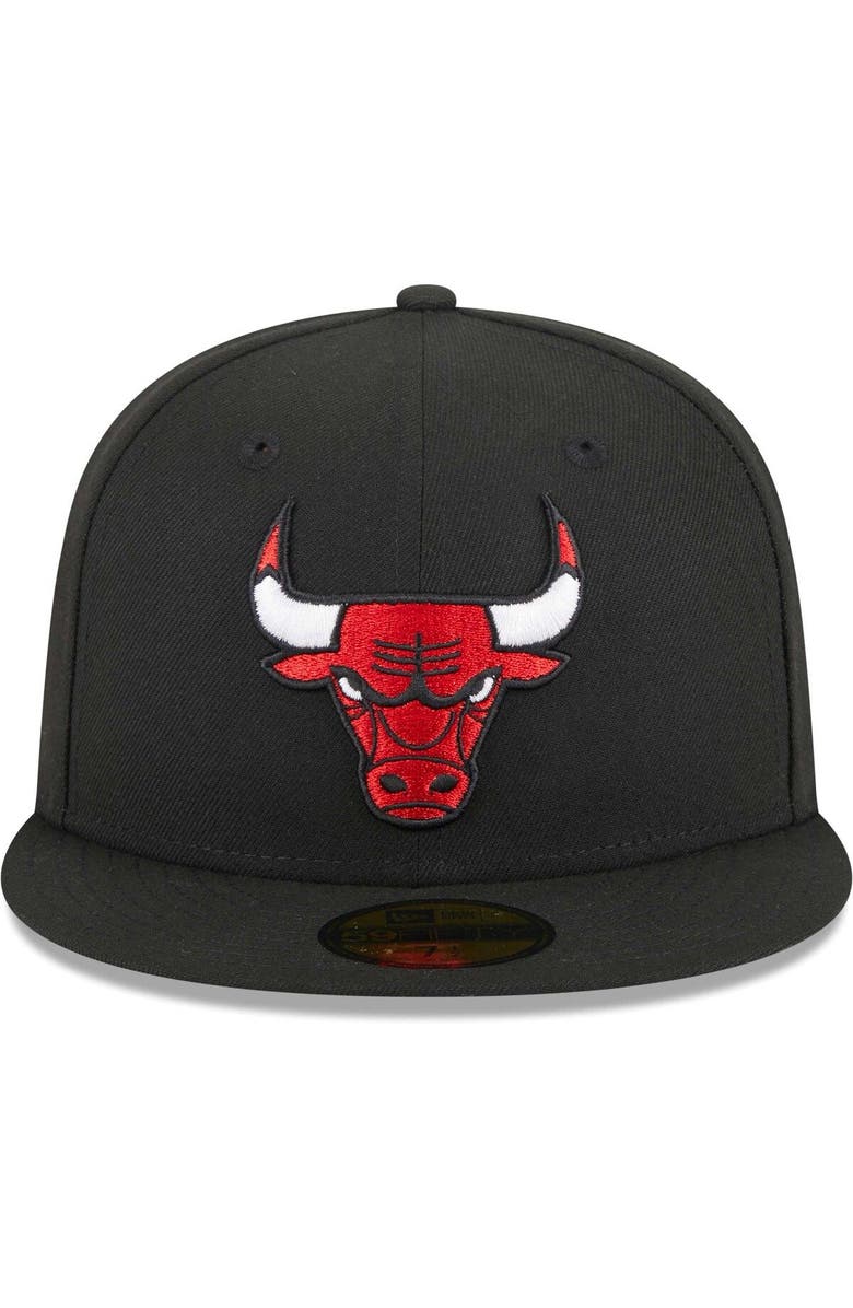 New Era Men's New Era Black Chicago Bulls 6-Time Champions Commemorative Side Patch 59FIFTY Fitted Hat, Alternate, color, 