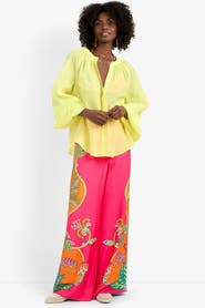 Trina Turk Norry Long-Sleeve Printed Cotton Top