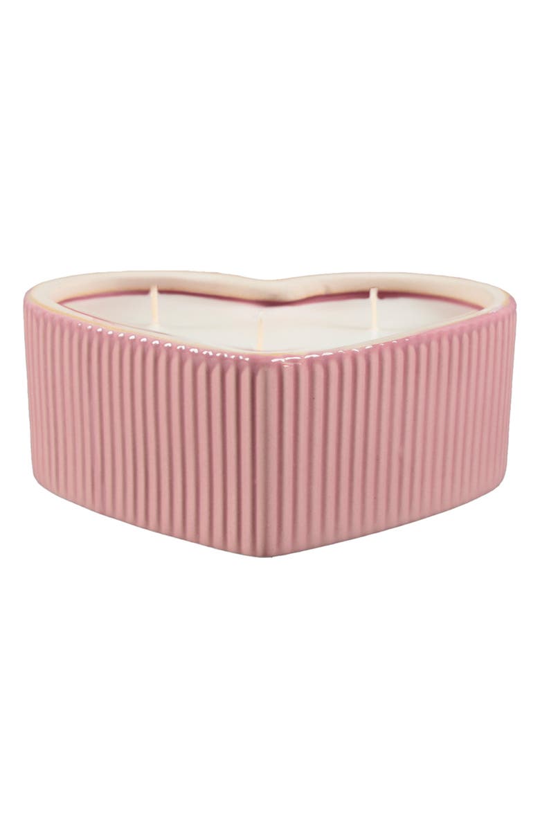 FLORA BUNDA Vanilla Cloud Heart Candle, Alternate, color, Pink