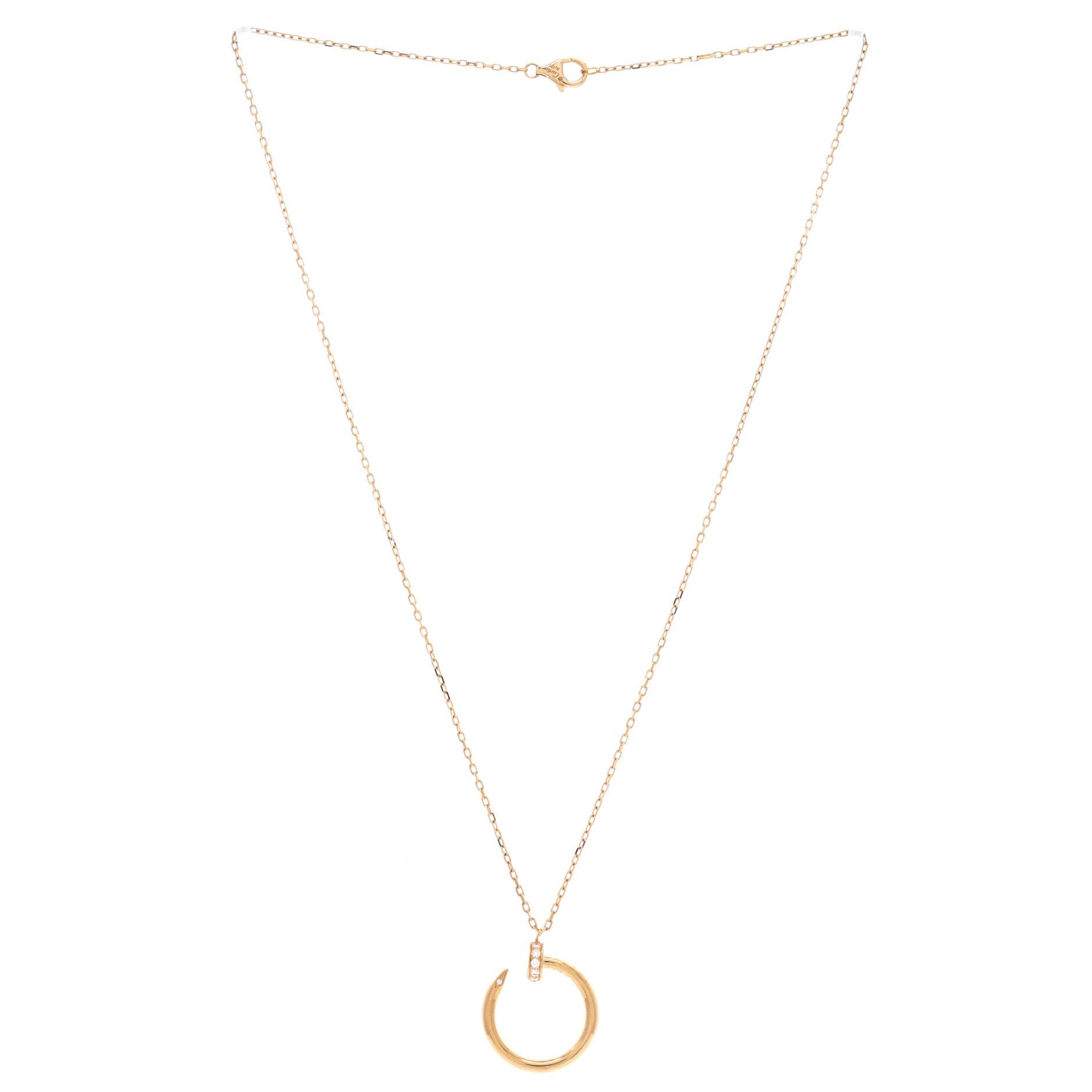 Juste un Clou Pendant Necklace 18K Yellow Gold with Diamonds, Alternate, color, Metallic Gold