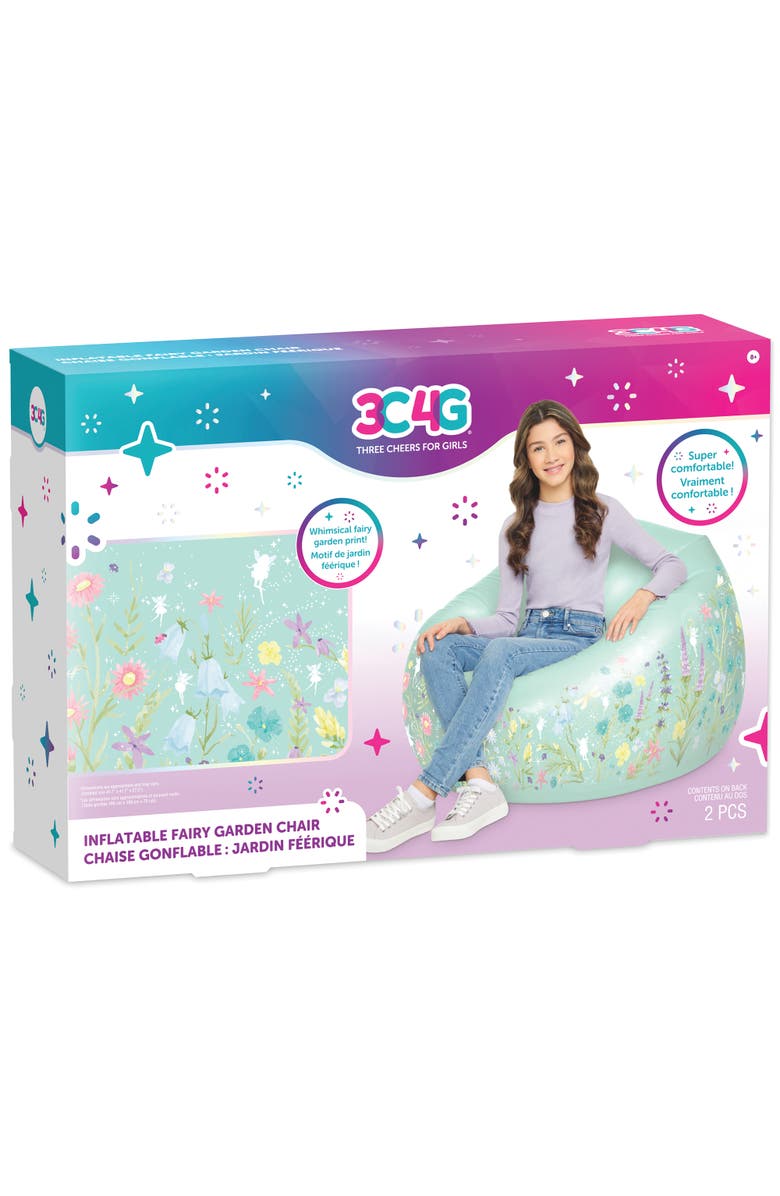 Three Cheers For Girls Inflatable Fairy Garden Chair for Kids Ages 8+, Main, color, Multicolored