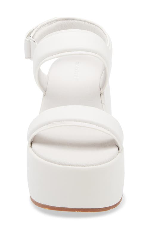 Chocolat Blu Kande Slingback Platform Wedge Sandal In White Leather