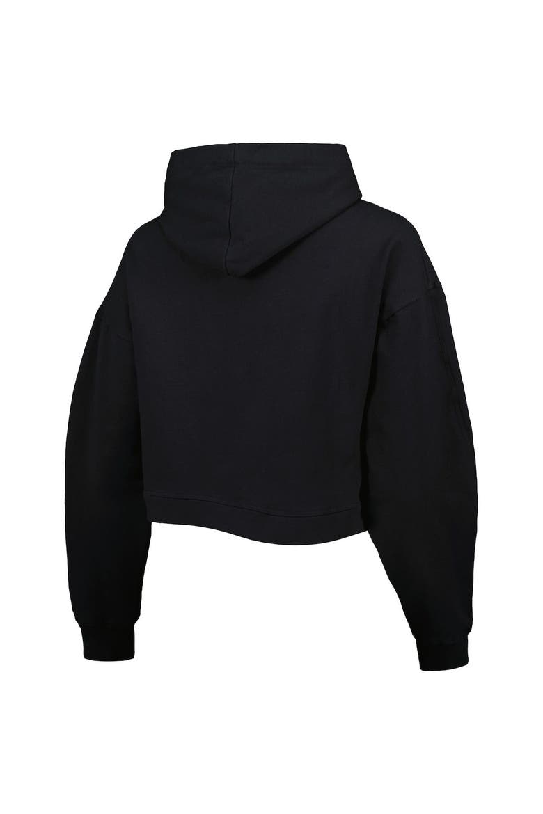 Women's Lusso Black Boston Celtics Layla World Tour Cropped Pullover Hoodie, Alternate, color, Black