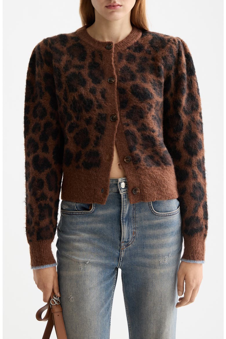 Fuzzy Jacquard Cardigan, Main, color, PEACE LEOPARD