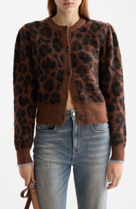 Fuzzy Jacquard Cardigan